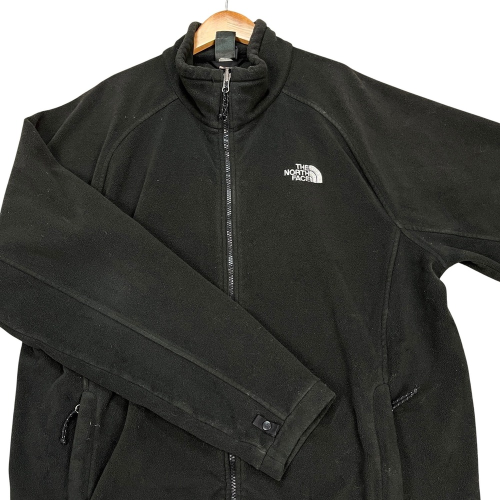 The‎ North Face Jacket Mens XL Black Long Sleeve Full Zip Fleece Adjustable Hem